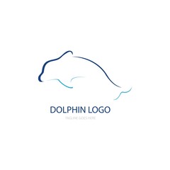 Dolphin icon logo vector