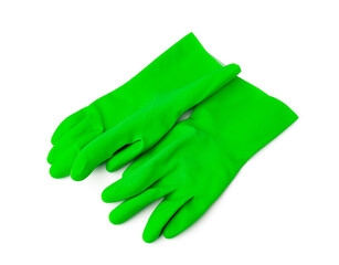 Latex protective gloves isolated on white background