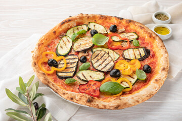 pizza on a table 