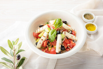 salad with vegetables and cheese