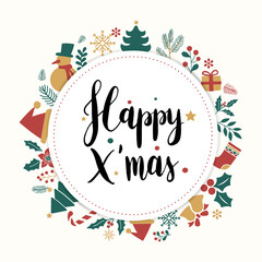 Happy Xmas greeting badge vector