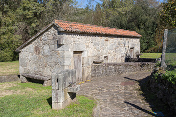 Typical Old traditional watermill of Galicia, Spain