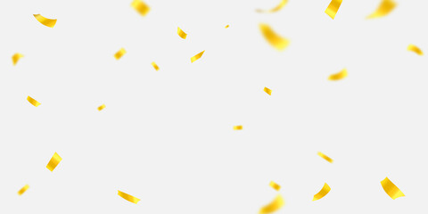 Celebration background template with confetti gold ribbons. luxury greeting rich card.