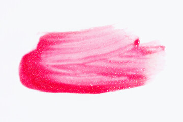 Lipstick smear smudge swatch on white background