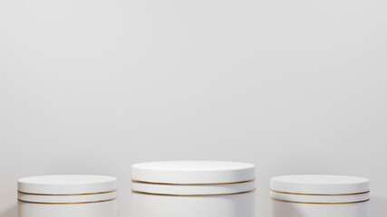 3D rendering of blank product background for displaying fashion and cream cosmetics decorations. Modern podium background for luxury product.