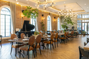 Interior of a modern hotel restaurant