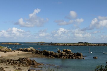 Fototapeta na wymiar l'archipel des îles Chausey au large de Granville dans la Manche,Normandie