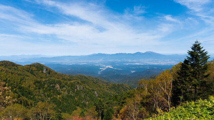 大河原峠から見る浅間山方面／【北八ヶ岳】日本長野県佐久市