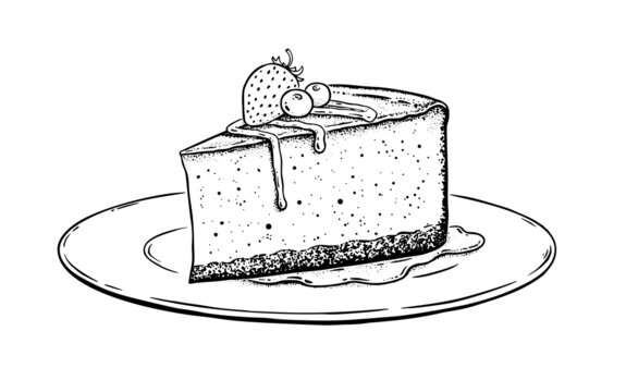 recommend clip art: Vector illustration of Cheesecake on plate