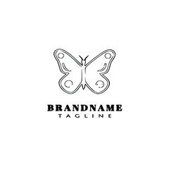 butterfly logo unique icon design template black isolated vector illustration