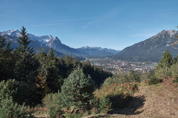 View to Garmisch-Partenkirchen in October