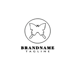 butterfly logo cute icon design template black isolated vector illustration