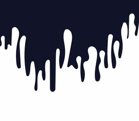 Abstract background with black dripping paint, liquid or oil. The paint flows. Liquid drips. Ink drops. Vector illustration