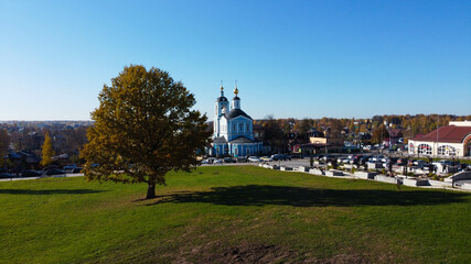 Sergiev Posad, Russia - 08 October 2021: Church of the Resurrection of the Word