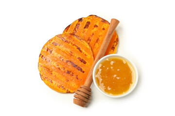 Tasty baked pumpkin isolated on white background