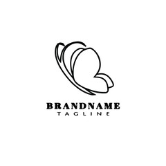 butterfly logo cartoon icon template black isolated vector