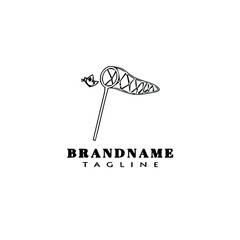 butterfly net logo cartoon icon design template isolated vector illustration