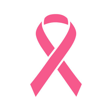 Pink ribbon for breast cancer awareness campaigns isolated on white.Vector illustration