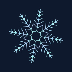 cute snowflake, festive christmas design of unique winter symbol