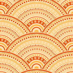 Ethnic circle shapes seamless geometric pattern.