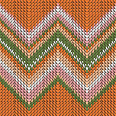 Obraz premium Fluffy zig zal lines knitted texture geometric