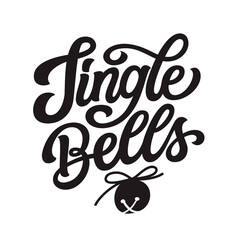 Jingle bells. Hand lettering Christmas quote. Vector typography - 462405993