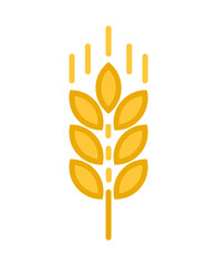 Wheat vector icon design illustration. Oat symbol .Agriculture concept. Ears of Wheat, Barley or Rye vector visual graphic icon, ideal for bread packaging, beer labels etc on white background.	