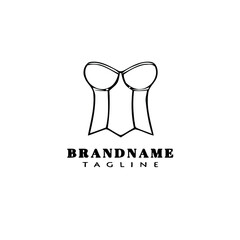 bustier logo cartoon icon design template black isolated vector illustration