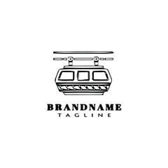 cable car logo cartoon icon design template black isolated vector