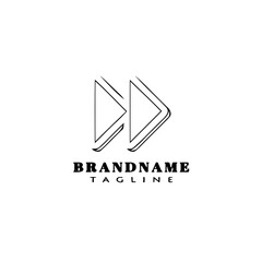 double right arrow button logo icon design template vector illustration