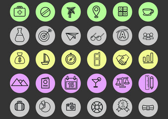 Icon modern thin line icons. Outline isolated signs for mobile and web. High-quality pictograms. Linear icons set of business, medical, UI and UX, media, money, travel, etc.