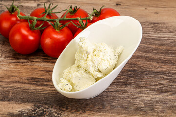 Soft cream cheese with herbs