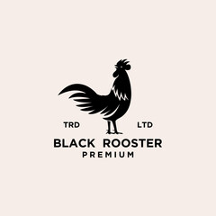 Fototapeta na wymiar premium Rooster vintage black logo design