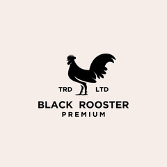 Fototapeta na wymiar premium Rooster vintage black logo design