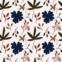 seamless repeating pattern with flowers. vector illustration