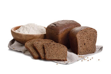 sliced bread isolated on white background