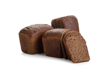 loaf of bread isolated on white