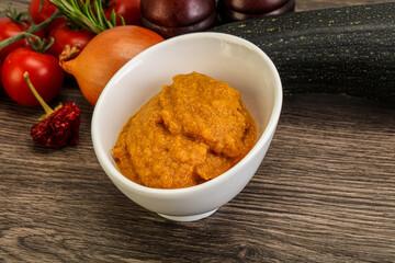 Vegetarian cuisine - Zucchini puree with herbs