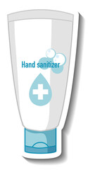 A sticker template with hand sanitizer product isolated