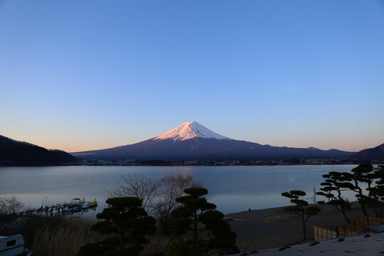 Fuji mountain with sunrise landscape