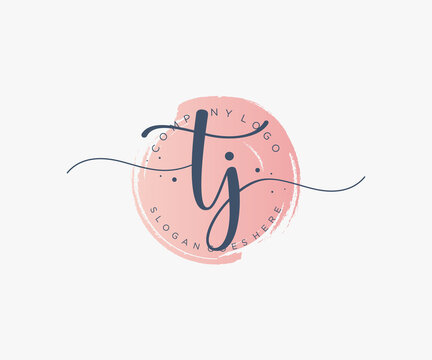 Initial TJ feminine logo. Usable for Nature, Salon, Spa, Cosmetic and Beauty Logos. Flat Vector Logo Design Template Element.