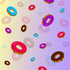 Donut pattern pink color cute pattern bakery