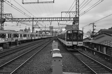 日本の鶴橋駅近鉄電車