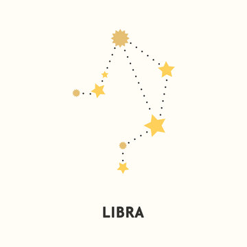 Astrological zodiac Libra. 12 zodiac symbol. Astronomy occult symbol with zodiac sign.