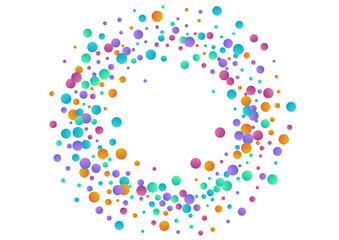 Color Polka Festival Vector  White Background.