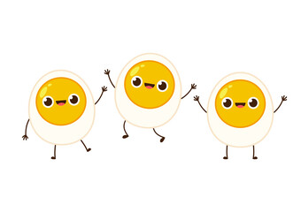 Egg character design. egg vector on white background.