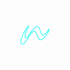 Logo letter w, logo waves