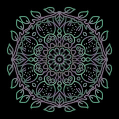 Vector circle of mandala with owl ornament pattern.