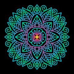 Vector circle of mandala with floral ornament pattern.