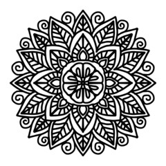 Vector circle of mandala with floral ornament pattern.